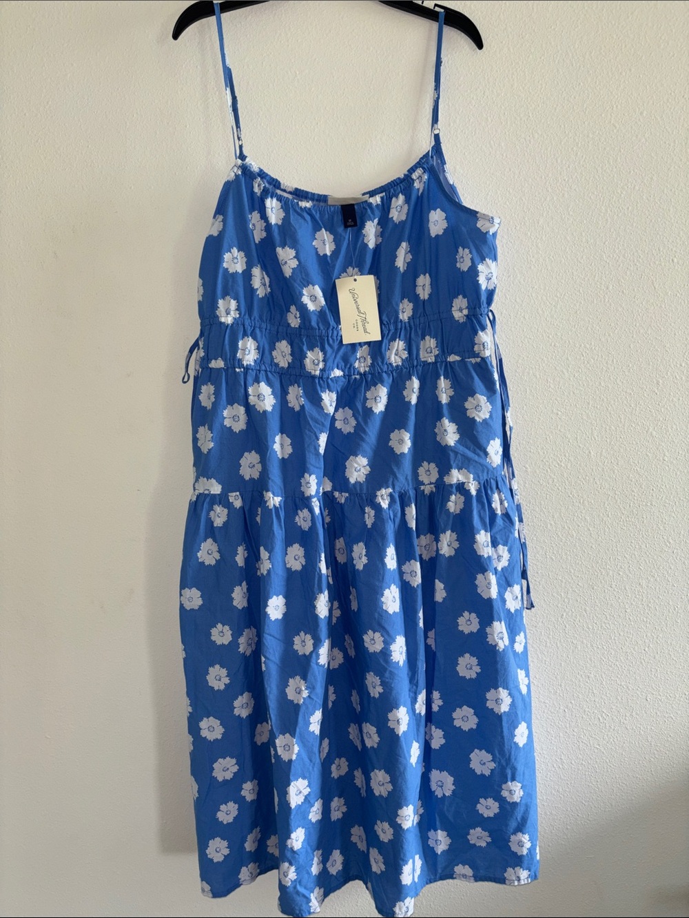 Universal Thread Blue Floral Maxi Dress with White Flower Print